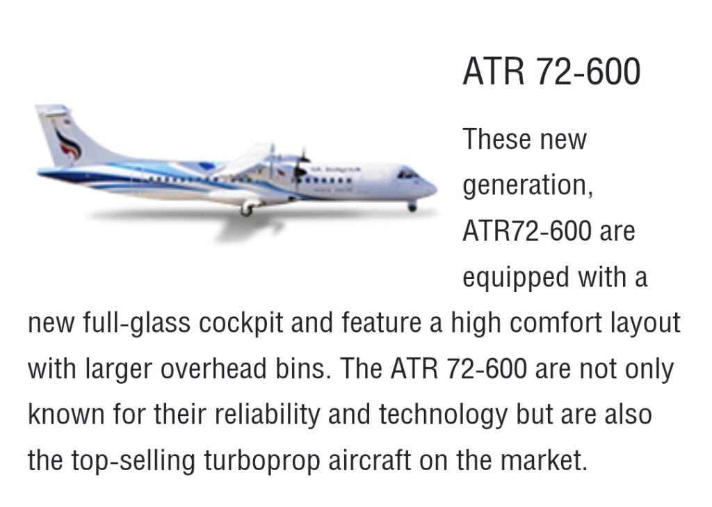 ATR72-600 BKKAirways Information